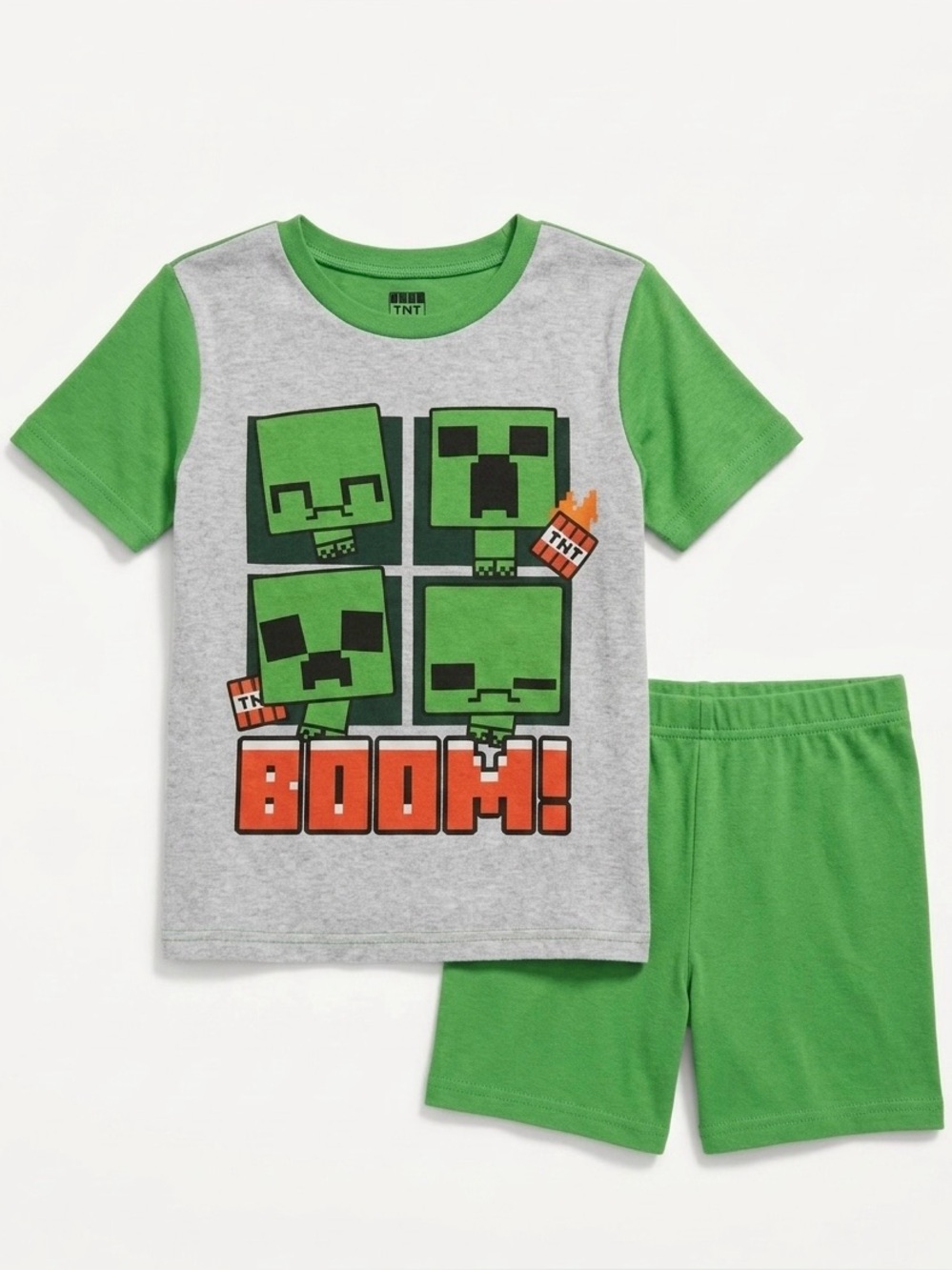 Boys' 2-Piece Minecraft Creeper "BOOM!" Pajama Set - Picture 3 of 5